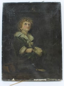 Bubbles, Antique Oil Painting