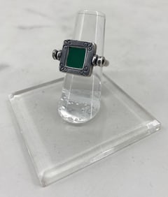 Sterling Silver and Chrysoprase Flip Ring