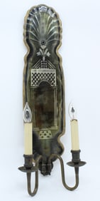Etched Glass Sconce with Electric Candles