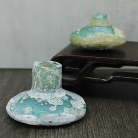 Pair of Roman Glass Bottle Fragments