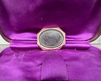 10K Gold Hair Work Brooch