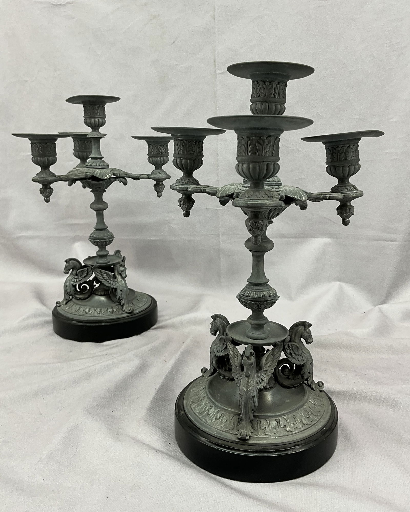 Spelter Candelabra, 19th C. Sea Horses (1 of 13)