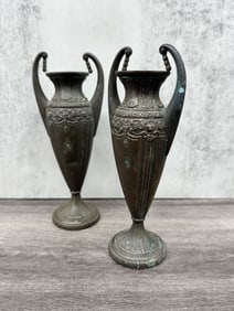 Spelter Vase Pair, Grand Tour Bud Vase