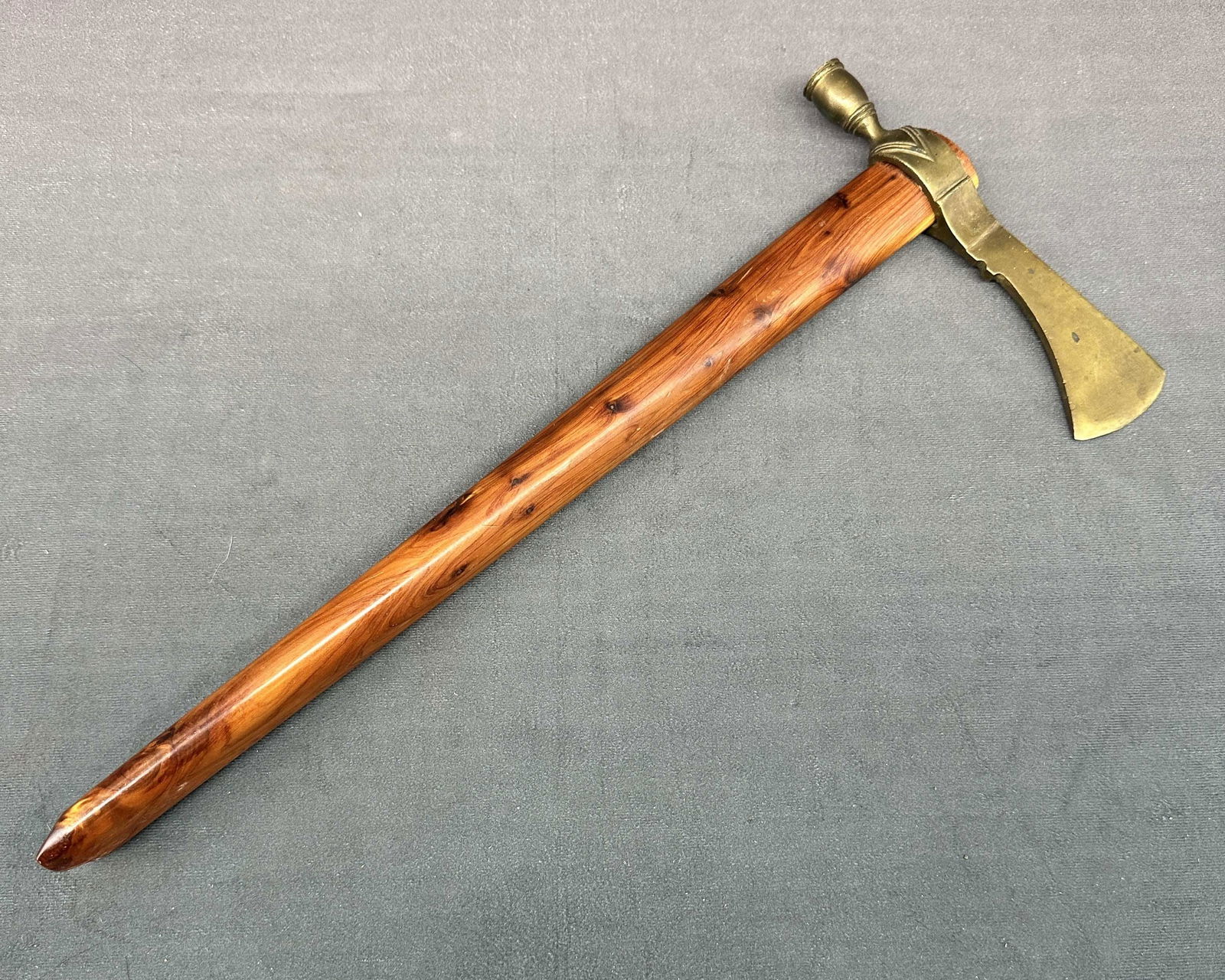 Native American Brass Tomahawk Pipe (1 of 9)