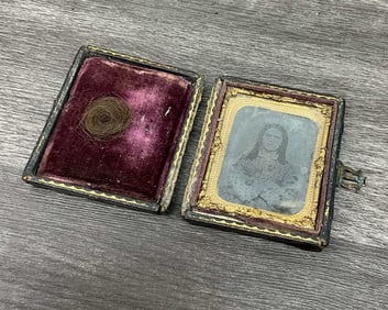 Ambrotype Of Lady With Hair