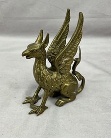 Brass Griffin Cabinet Statue