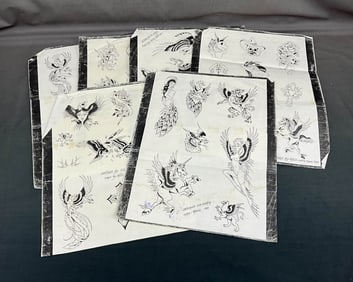 Ed Hardy Line Work Sheets, Tattoo Art