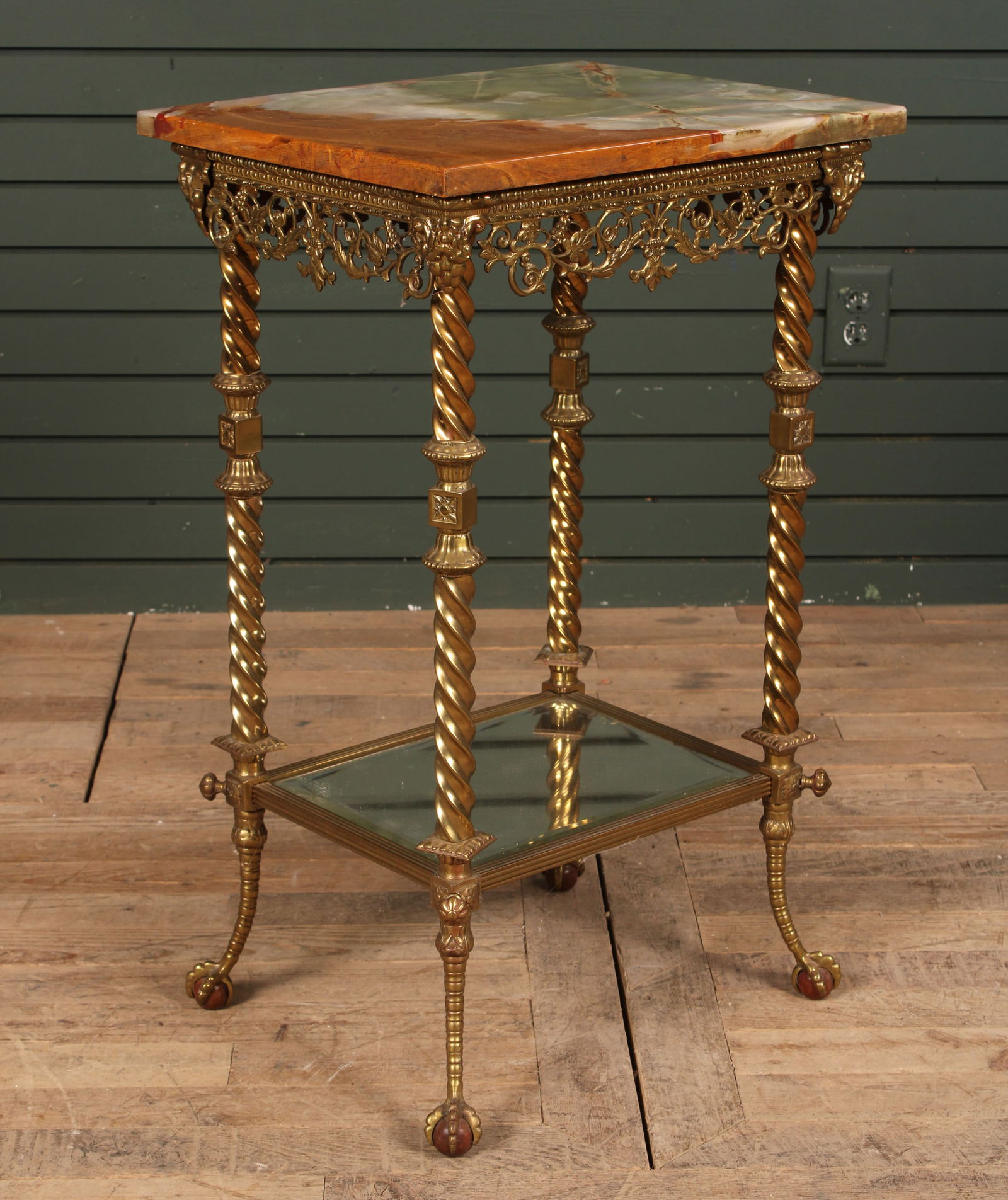 Onyx Top Brass Plant Stand Pedestal (1 of 11)