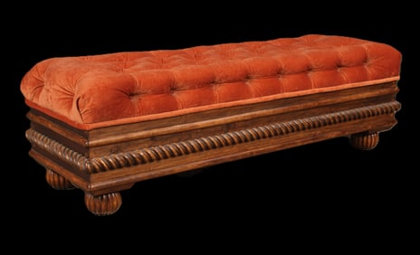 Tufted Velvet Ottoman, Banquette