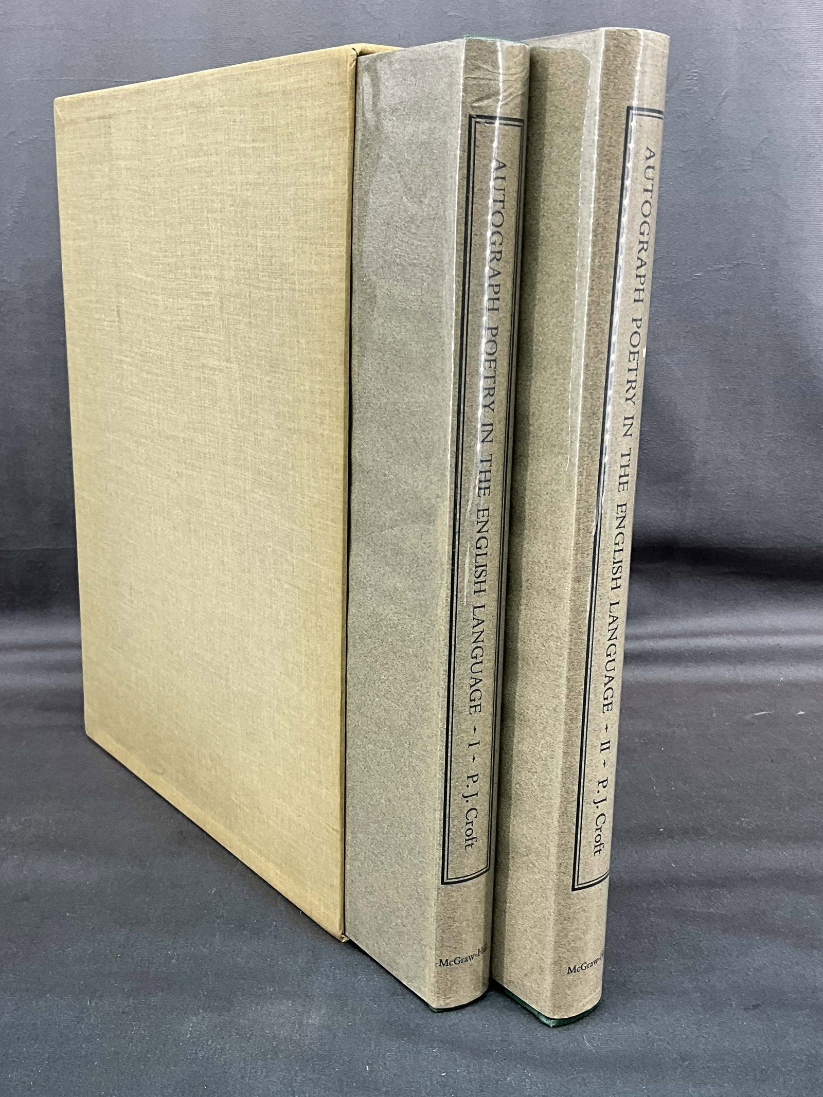 Autograph Poetry In The English Language: A very interesting 2 volume set, Autograph Poetry In The English Language by P.J. Croft. A collection of poetry from antiquity to modern with the original handwritten draft side by side with the final