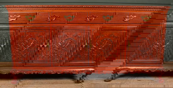 Carved Wood Buffet, 4 Doors