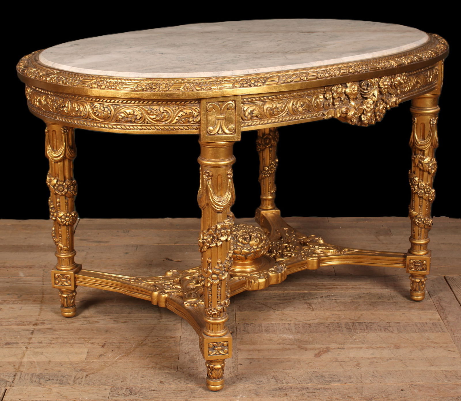 Gilt & Marble French Style Center Table (1 of 12)