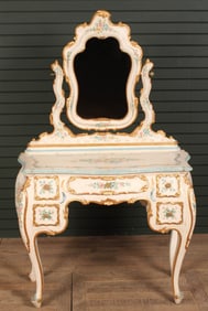 Italian Paint Decorated Vanity, Mirror