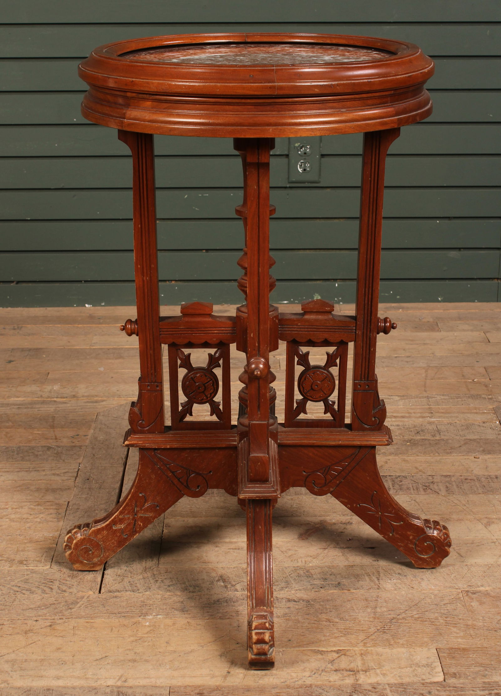 American Victorian Marble Topped Plant Stand (1 of 4)