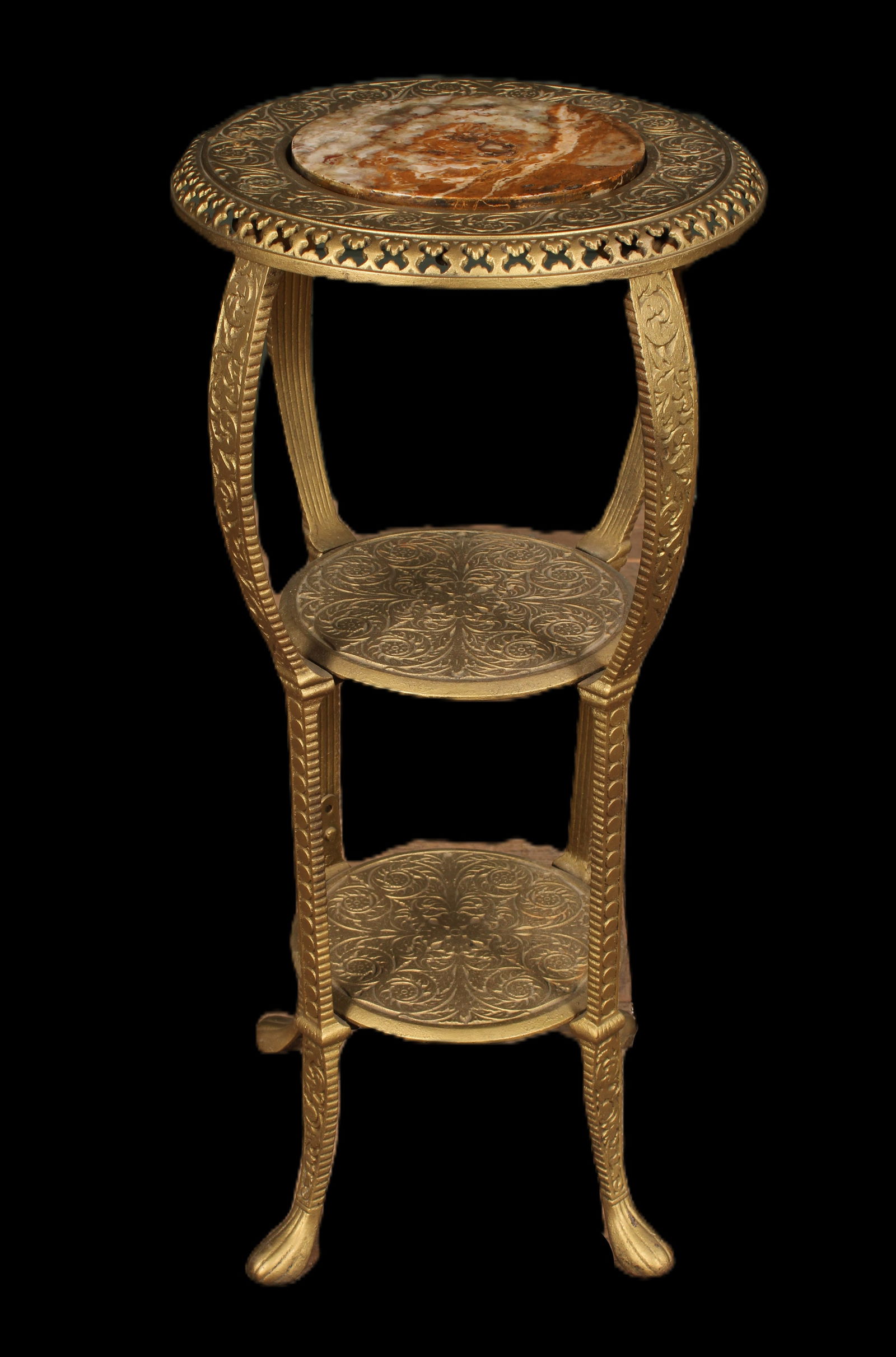 3 Tiered Brass & Marble Plant Stand (1 of 5)