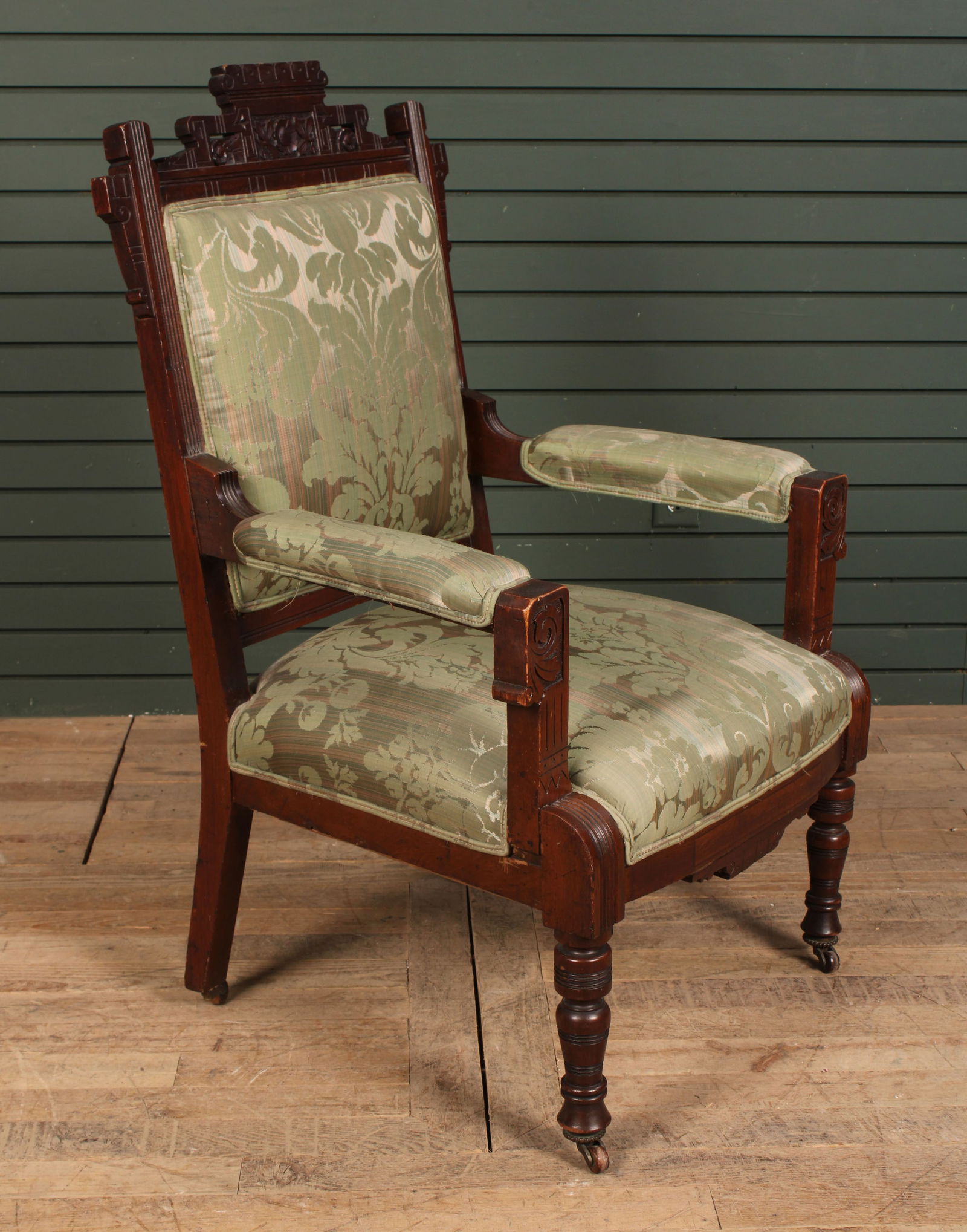 Upholstered Eastlake Library Chair (1 of 8)