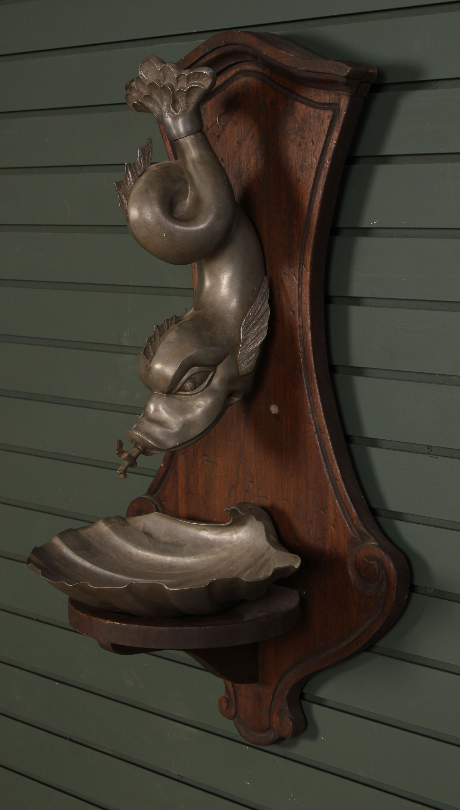 Lavabo With Dolphin Spout, Wood & Metal (1 of 6)