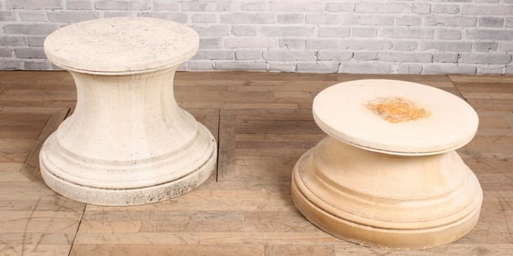 2 Composite Stone Side Tables, Michael Taylor