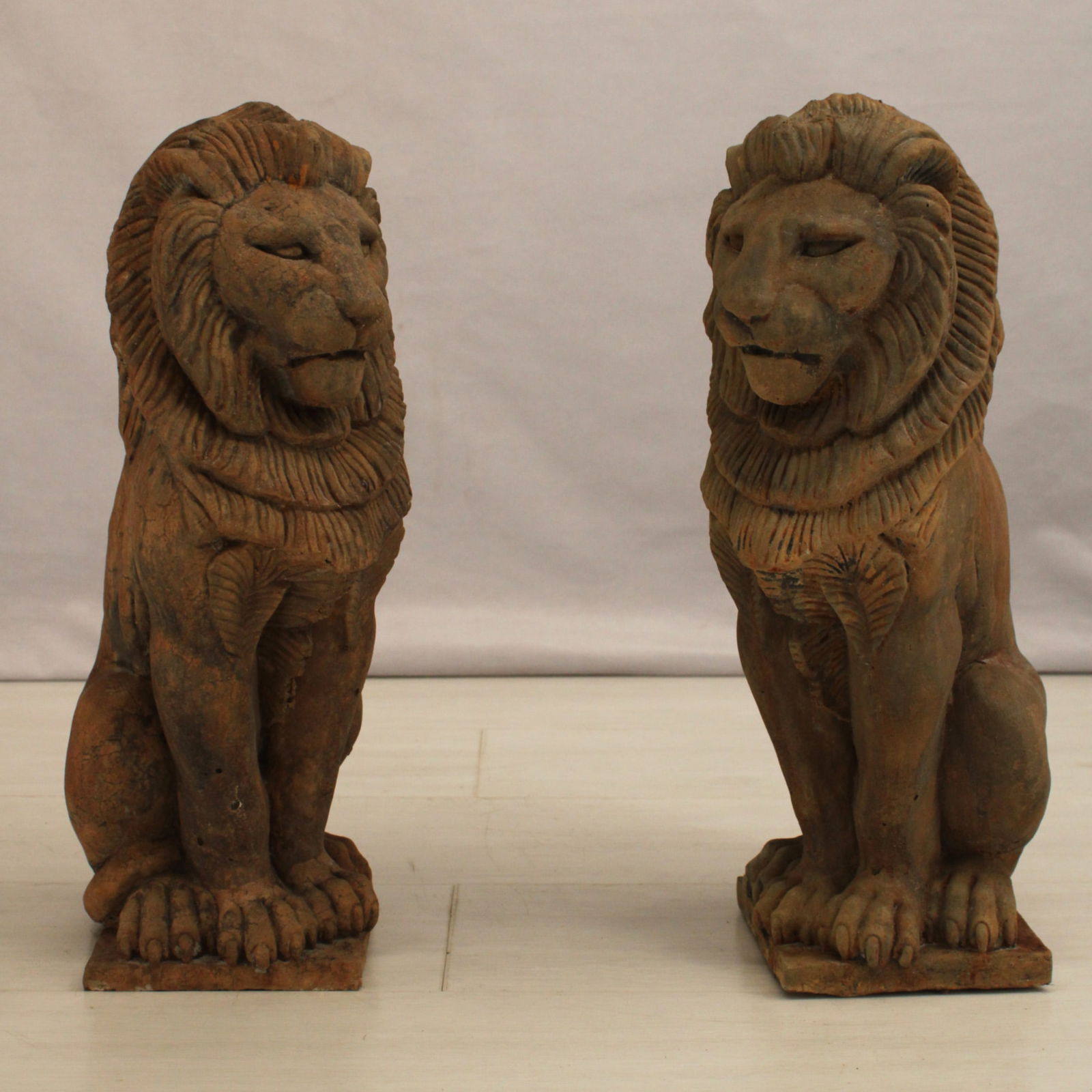 Cast Stone Lion Statue Pair, Garden (1 of 8)