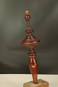 Carved Stake With Skull Finial, Vampire Weapon