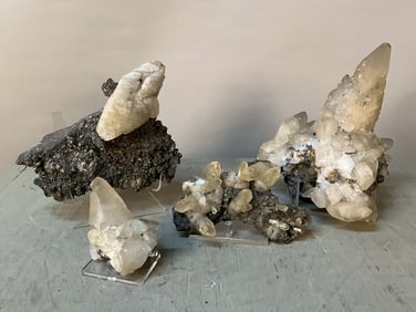 Quartz Specimen, 4 Pieces On Stands