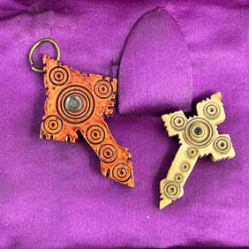 Antique Stanhopes, Wood & Bone Crosses