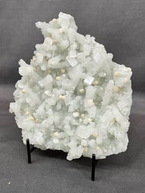 Apophyllite & Okenite On Prehenite, Crystals
