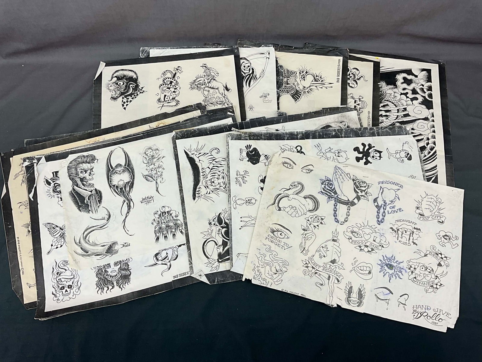 Tattoo Line Sheets Bob Roberts, Ed Hardy, 1980's (1 of 9)