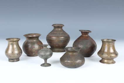 7 Antique Bronze Religious Ritual Vessels