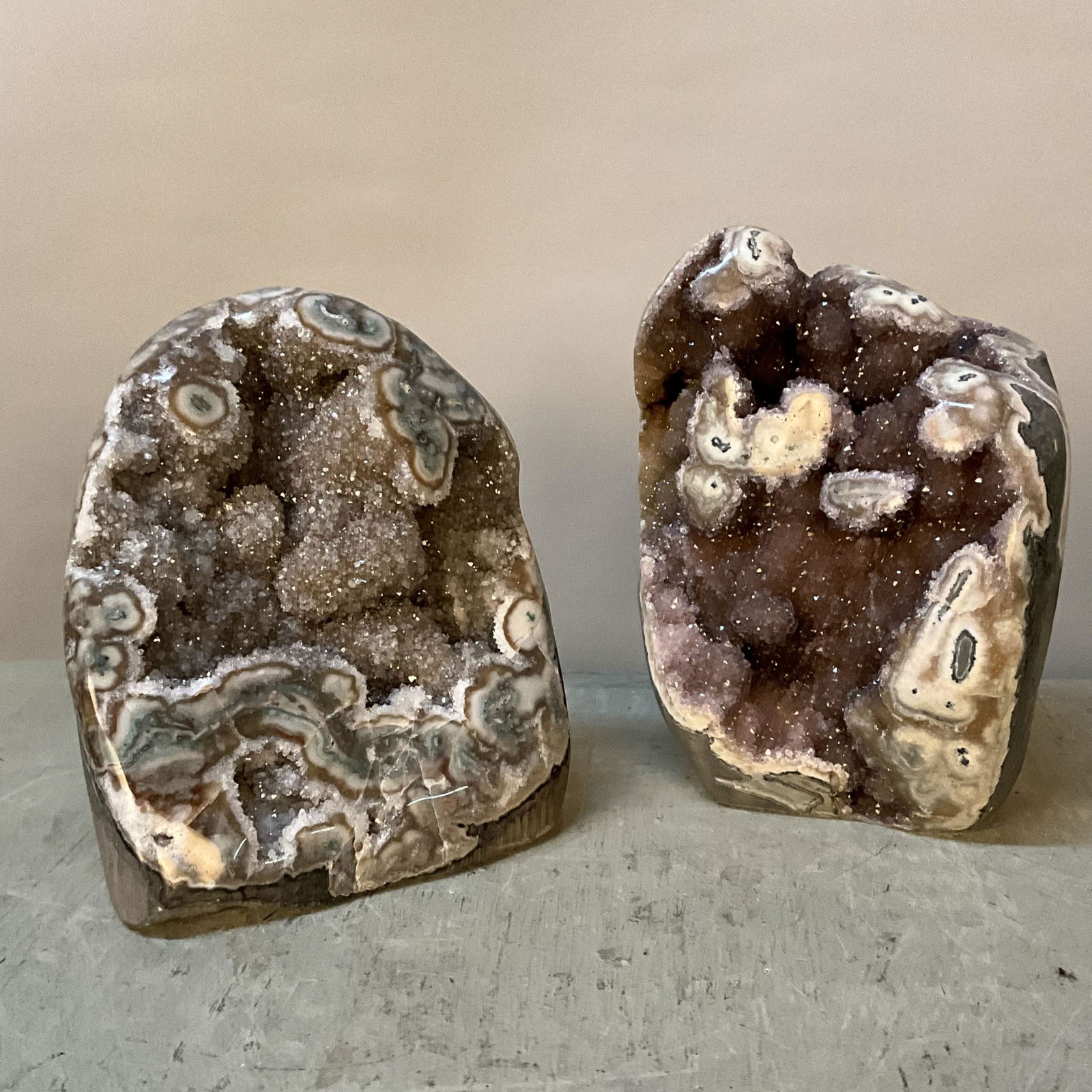 Pair Of Brown Druzy Specimens (1 of 11)