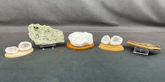 Talc W Stand, Tufra Volcanic Rock, Raw Tiger's Eye