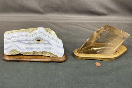 Rutilated Quartz & Blue Lace Agate