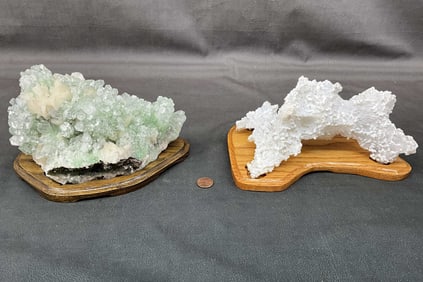 Apophyllite In Matrix & Talc On Stand