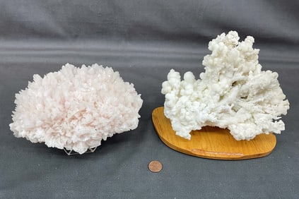 Aragonite & Mangano Calcite On Stands