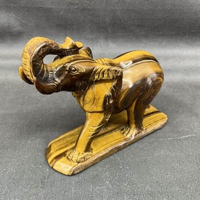 Carved Tiger's Eye Elephant