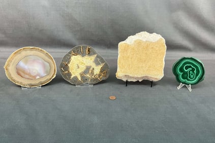 septarian, Malachite, Calcite, & Agate Slabs