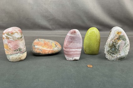 5 Free Form Polished Agate, Jasper
