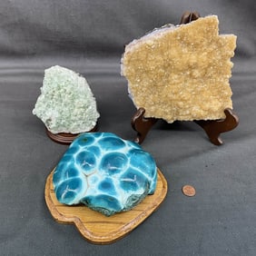 Citrine, Apophyllite, Chrysocolla