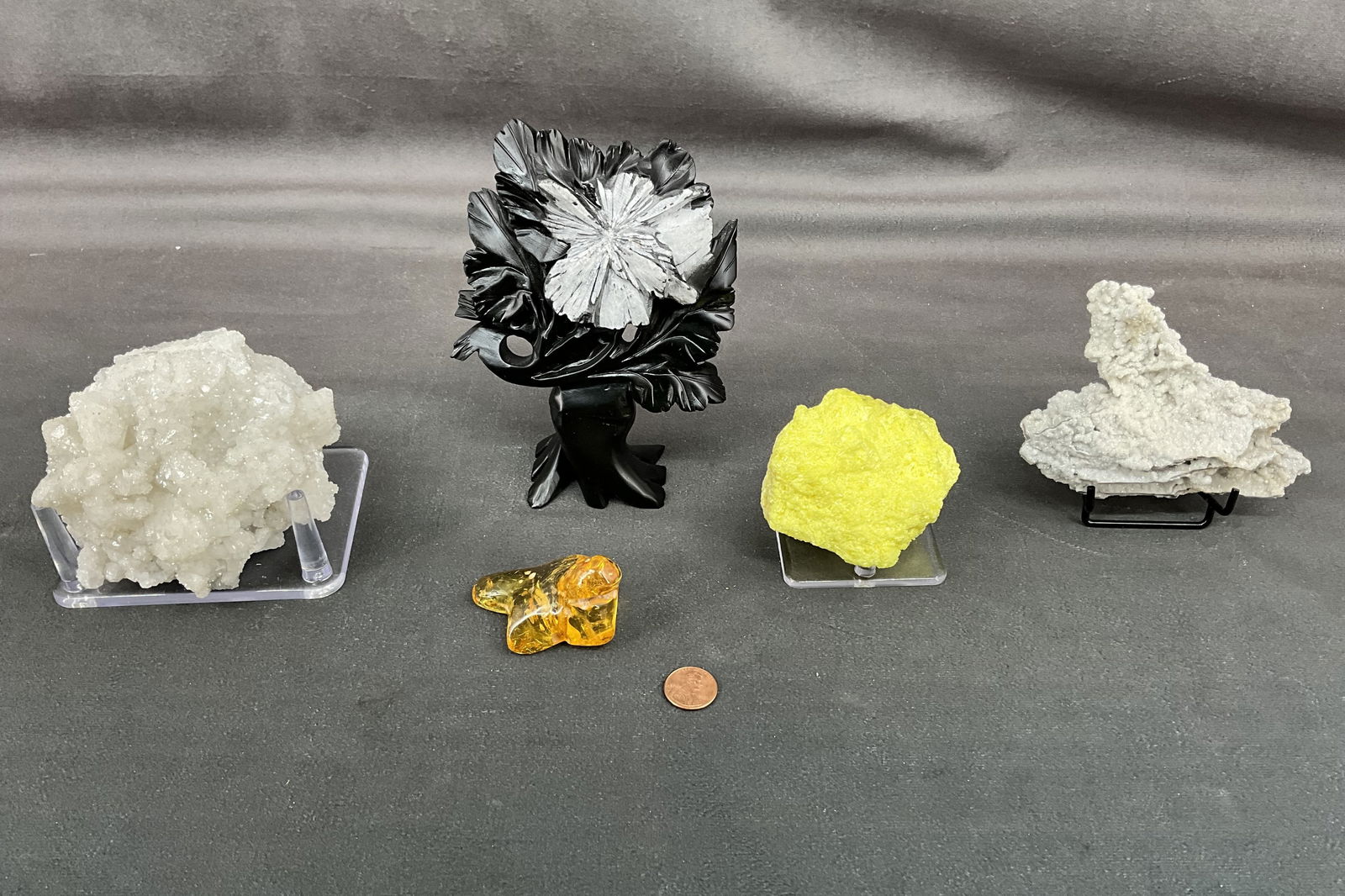 Quartz on Selenite, Smithsmite, Amber (1 of 11)