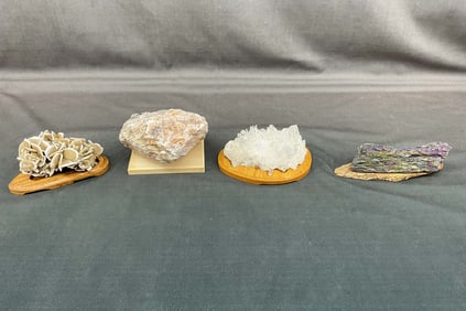 Quartz, UV Calcite, Rainbow Hematite