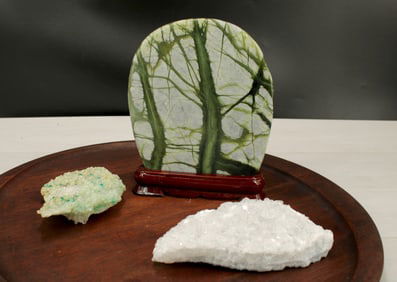 Picture Jasper, Quartz, Prehenite