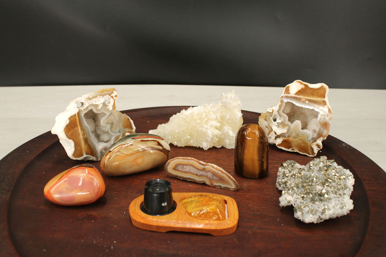 Coral Agate, Amber, Pyrite On Quartz (1 of 18)