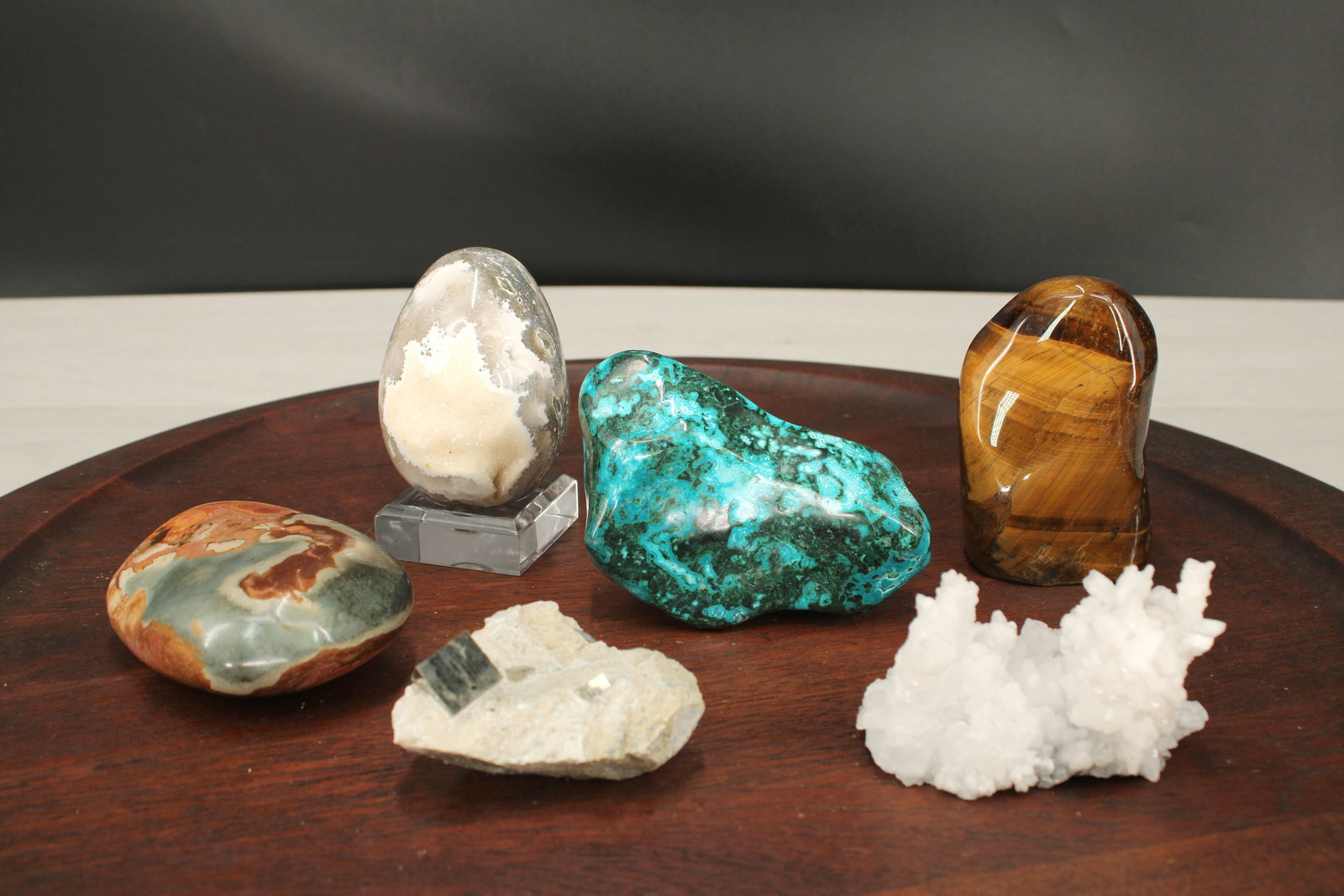 Ocean Jasper Egg, Tiger's Eye, Pyrite (1 of 19)
