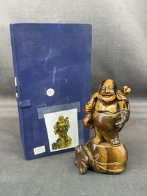 Carved Tiger's Eye Buddha