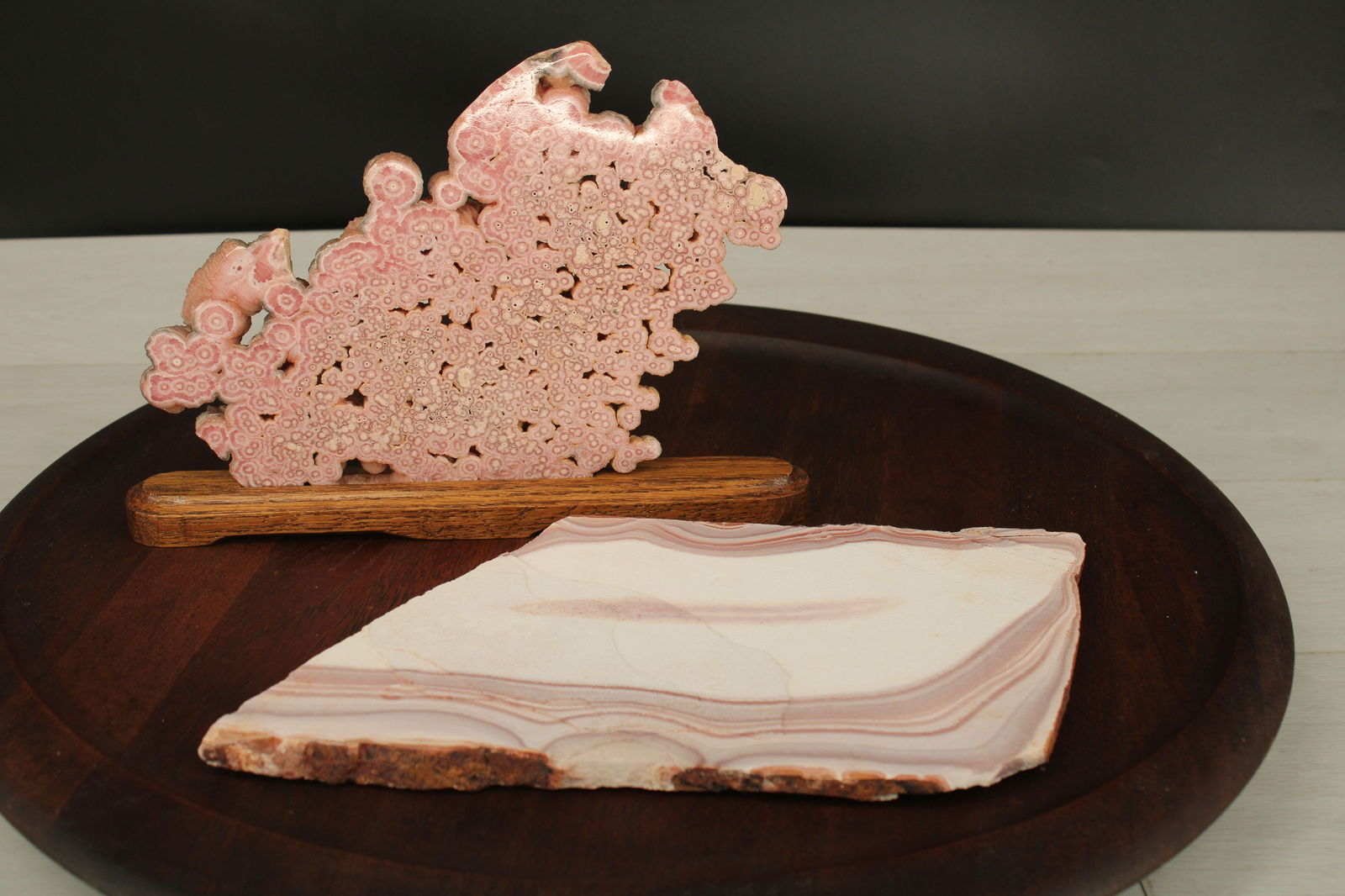 Rhodochrosite & Sandstone Slabs On Stand (1 of 8)