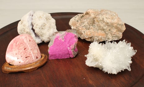 Calcite, Quartz, Geode, Rhodochrosite