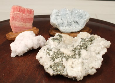 Quartz On Pyrite, Celestite, Calcite