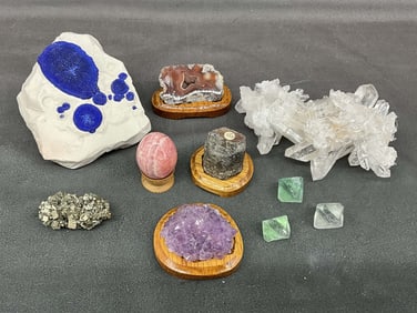 Amethyst, Agate, Ruby, Azurite, Fluorite