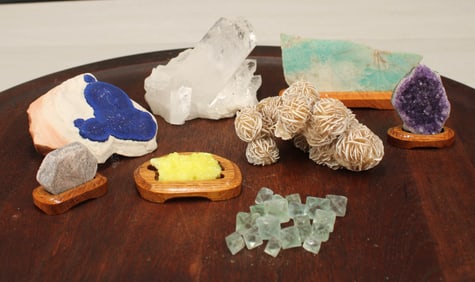 Amethyst, Sulfur, Ruby, Quartz