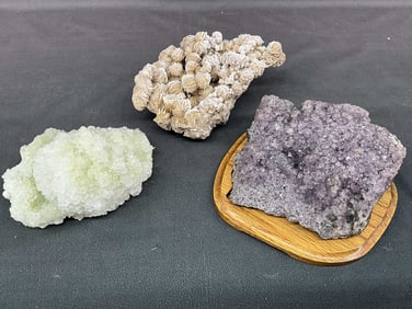 Green Selenite, Amethyst, Desert Rose